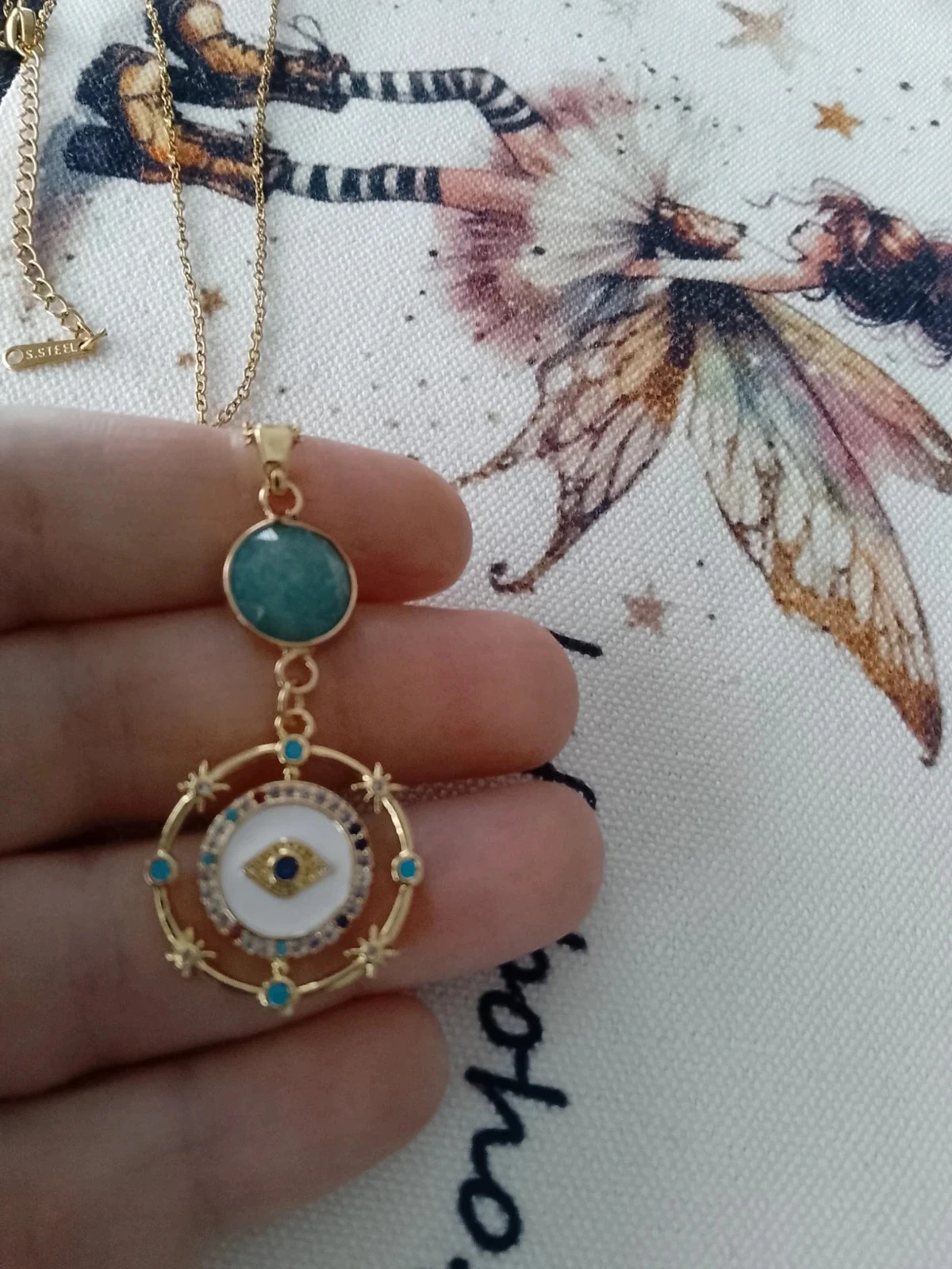 Colar talismão olho com pedra de amazonita – photo 2